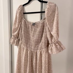 Blush Floral Gathered Dress